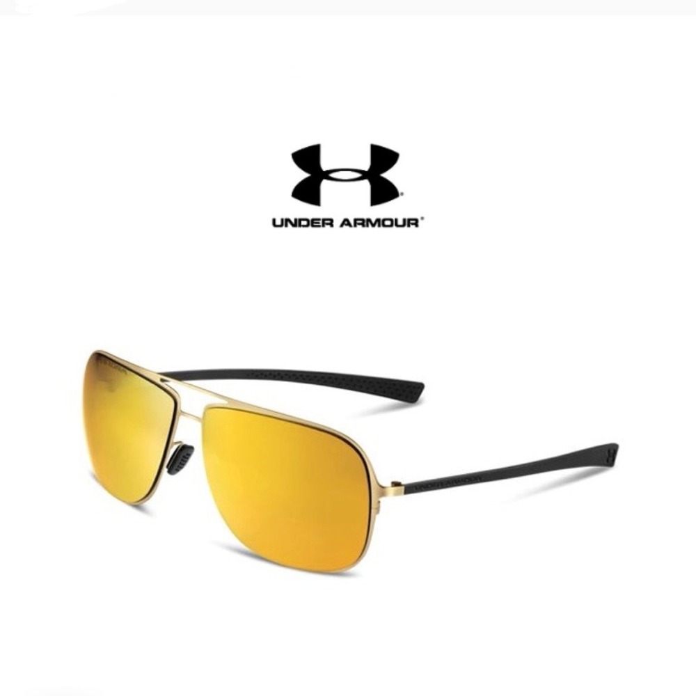Under Armour Alloy Polarized Navigator Sunglasses Gold Orange 8640056-950198